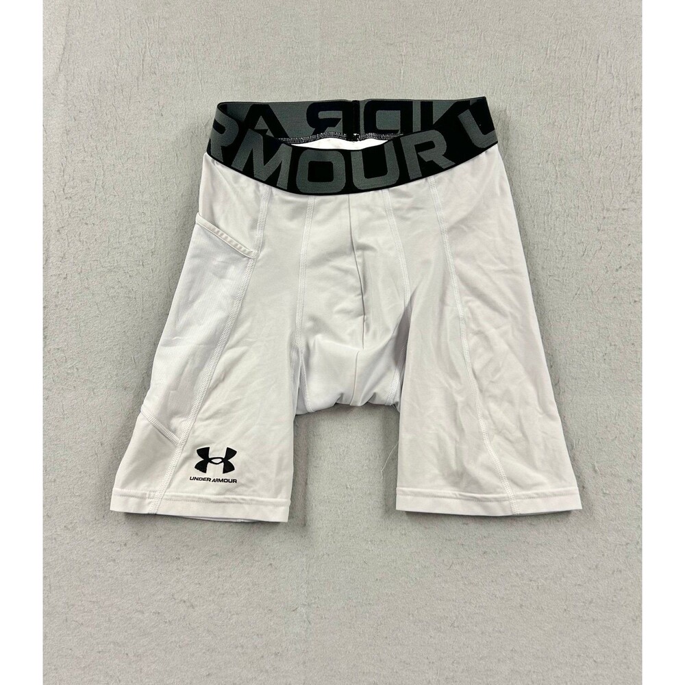 Under Armour Men's Heat Gear Long Compression Shorts White